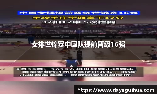 leyu.乐鱼：女排世锦赛中国队提前晋级16强